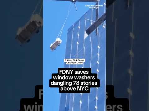 Firefighters save window washers dangling 78 stories above midtown Manhattan #shorts