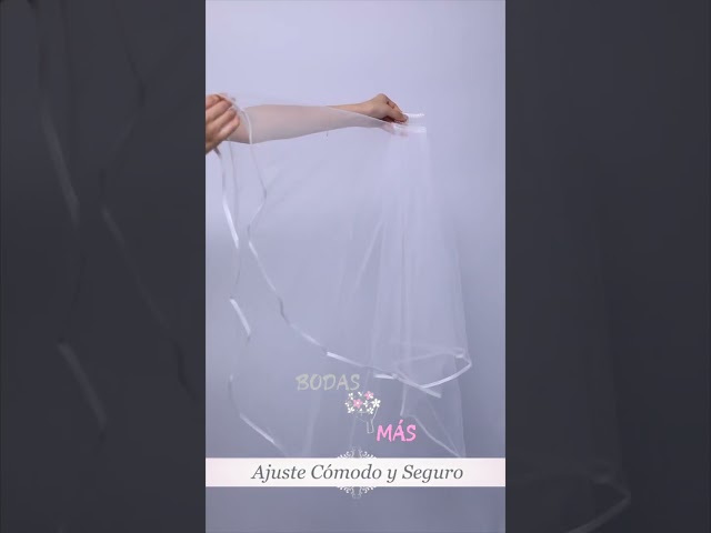 Vídeo relacionado con 1 pieza de velo de guirnalda, 1 pieza de correa de hombro ceremonial, tocado de novia de boda, velo de novia, tocado de guirnalda, velo texturizado de varias capas