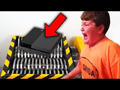 he crushes ps4 in shredder after losing fortnite.. (BIG MISTAKE) Video