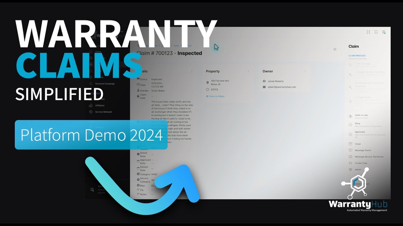 Home Warranty Claim Management | WarrantyHub Platform Demo 2024