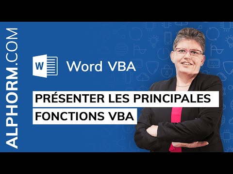 Vidéo présentation des principales fonctions VBA sous Word 2016