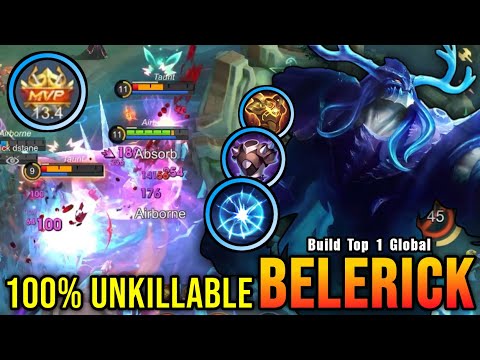 100% UNKILLABLE!! MVP Tank Belerick NonStop Roam & Gank!! - Build Top 1 Global Belerick ~ MLBB