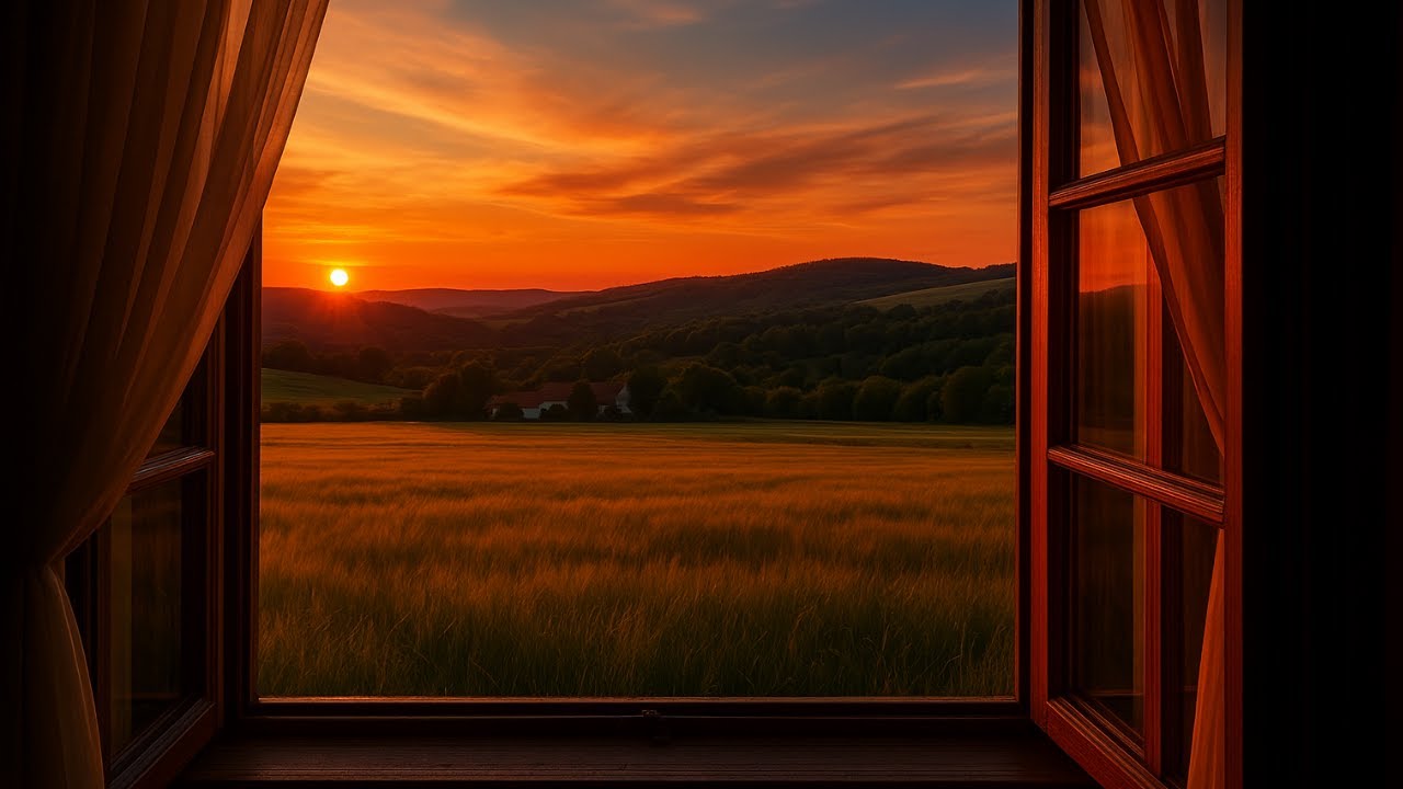 Cozy Sunset Window Ambience for Deep Sleep & Relaxation