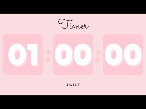 🍑 1 Hour Silent Timer with Cute Ending Alarm | Pastel Peach Timer