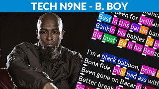 Tech N9ne - B. Boy | Lyrics, Rhymes Highlighted
