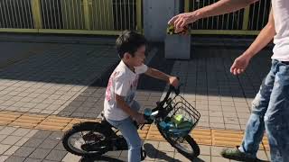 自転車の練習をしたよ✌️