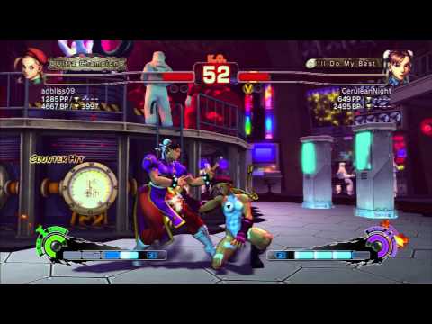Super Street Fighter IV: AE2012 (PS3) -- Ranked Match -- Cammy vs Chun-Li (Lag Switch OP)