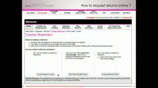 Avon.. How to Do Returns