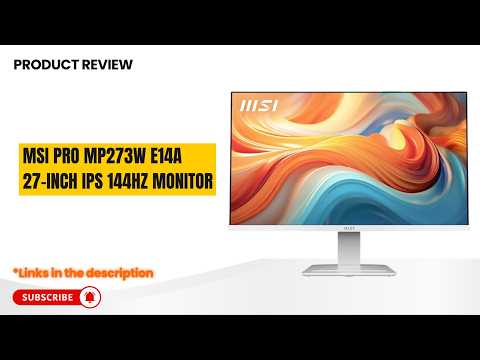 msi PRO MP273W E14A 27-inch IPS 1920 x 1080 (FHD) Gaming Office Monitor, 144Hz, Free-Synch, HDMI, DisplayPort, VGA Port, VESA Mountable, Tilt, Speaker, 4-Side Slim Bezel 1ms, White video review thumbnail