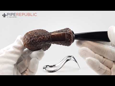 Brebbia Reverse-Calabash Pfeifen Reverse rustiziert Einzelstück