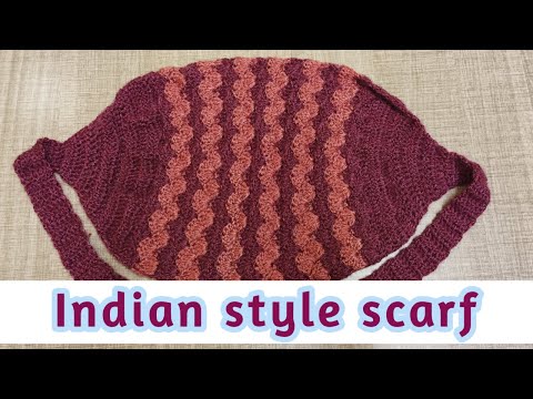 Indian Style Scarf for beginners in Tamil/ crochet scarf in Tamil/ crochet Indian style scarf