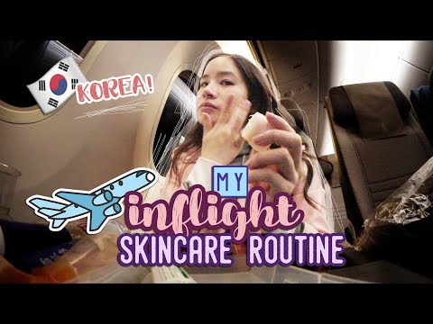 ✈️我真正的飛行中護膚程序|飛往韓國? (✈️ MY REAL IN-FLIGHT SKINCARE ROUTINE | Flying to KOREA ??)