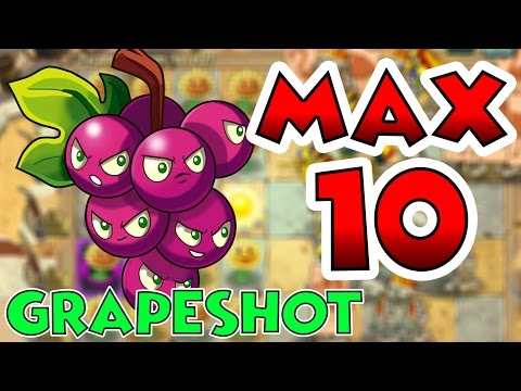 Plants vs Zombies 2 Max Level UP - Grapeshot Max Level 10 EPIC Power UP