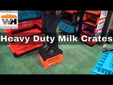 BigAnt Heavy Duty Collapsible Stackable Plastic Milk Crate Totes | Weekend Handyman