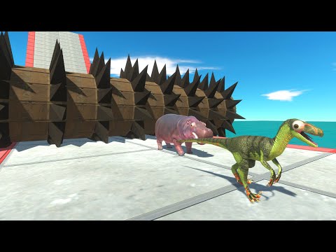 Run Away From Wooden Grinder - Dinosaurs VS Animal - Animal Revolt Battle Simulator