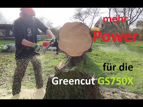 Greencut GS750X Teil3 - TUNING mit Big Bore Zylinder, Popup Kolben, 372XP Muffler Mod & Kettenrad