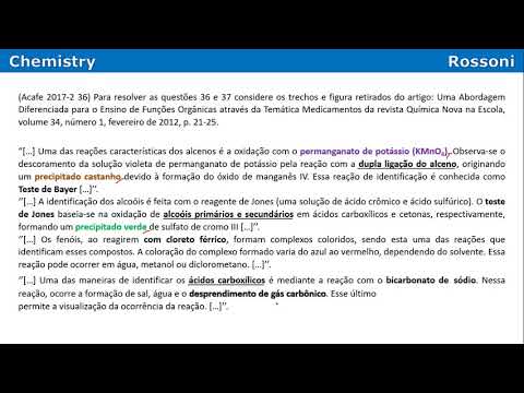 Acafe 2017 2 Medicina - Q36 Reações orgânicas pesadas!