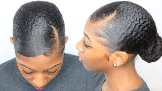 TYPE 4 Natural Hair Doesn't Sleek Down?!! WATCH THIS! // SLEEK LOW BUN TUTORIAL