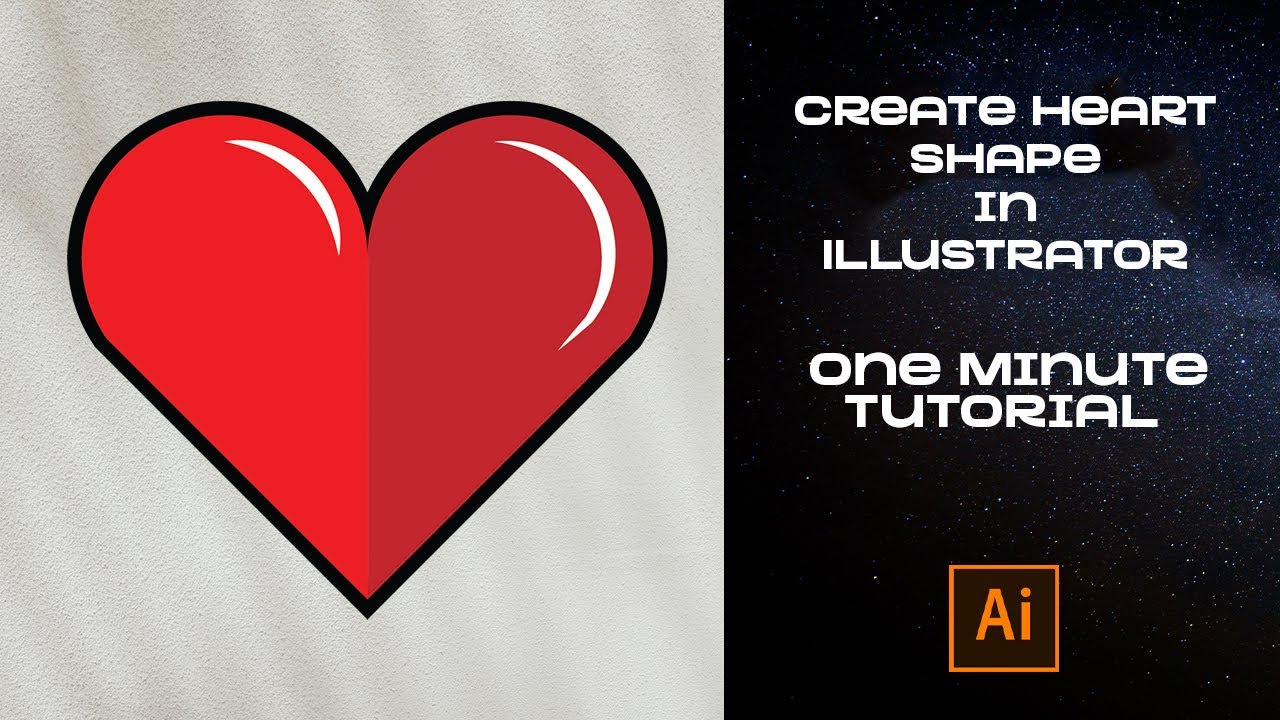 Create a Vector Heart Shape in Illustrator | One Minute Tutorial