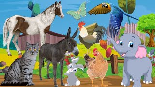 Download Lagu Cute Little Animals: Cow, Cat, Rabbit, Chicken, Kid Goat, Horse, Dog - Animal Sounds Thumbnail