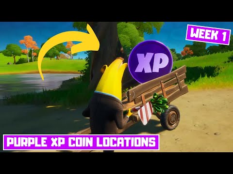 All Purple XP Coins Locations Week 1! - Secret XP Coins Fortnite Chapter 2 Season 2