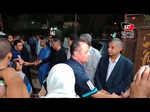 طارق يحي ومدحت عبد الهادي وفاروق جعفر في عزاء عبد الرحيم محمد