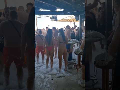 Cyprus Beach Bar on Nissi Beach | Foam party AyanapaCyprus teavel #travel #shorts #ayianapa