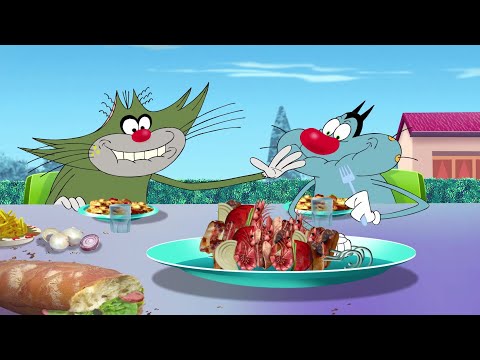 हिंदी Oggy and the Cockroaches 🥓🍗 FOOD ONLY 🥓🍗 Hindi Cartoons for Kids