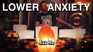 Whole Body Energy Cleanse to Lower Anxiety & Boost Well-being | 432 hz Crystal Bowls