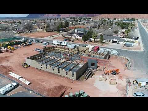 Ivins City Hall replacement-RAM earth wall reveal