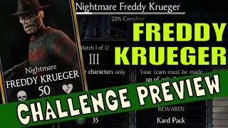 Freddy Krueger Challenge requirements and BOSS Battle Preview. (MKX Mobile)
