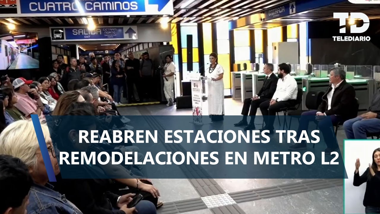 Clara Brugada entrega estaciones renovadas de la Línea 2 del Metro de CdMx