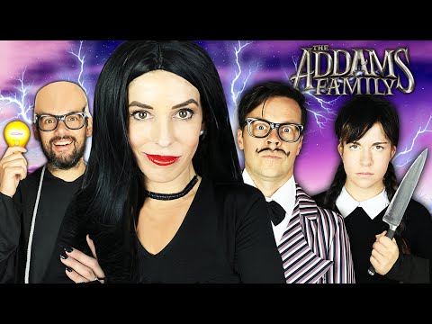 Giant ADDAMS FAMILY Movie in Real Life But in Haunted House! Rebecca Zamolo