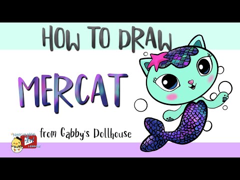 How to Draw MerCat - from Gabby’s Dollhouse- Little Hatchlings Art Lessons