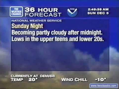 The Weather Channel - Local forecast - December 5, 1999 (Denver, Colorado)