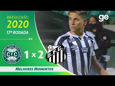 Gols e lances de Coritiba x Santos