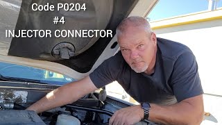 Replacing #4 injector connector on the road.PO204