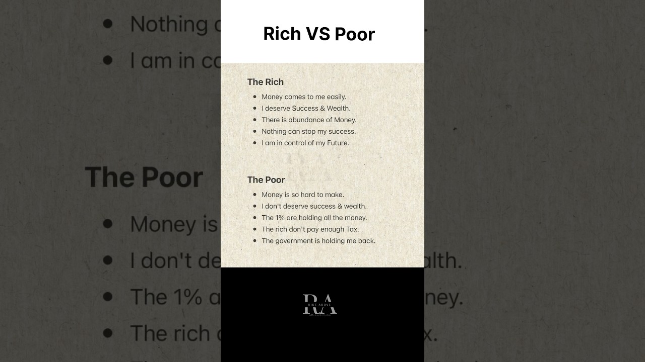 Rich vs poor🗣️ #growth #motivation #selfimprovement #quotes #mindset #rich #poor