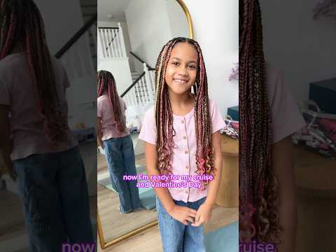 giving my daughter ice cream braids 🩷🤎💛 #braidstyles #motherdaughter #shorts