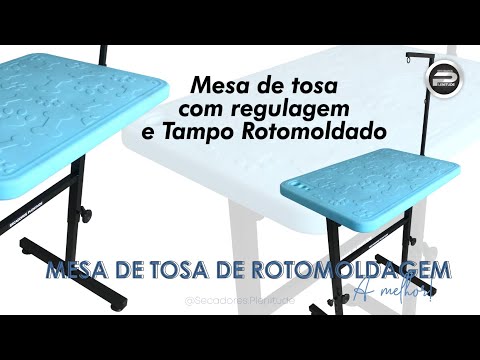 MESA DE TOSA COM REGULAGEM DE ALTURA 90CM X 60CM - TAMPO ROTOMOLDADO - LARANJA