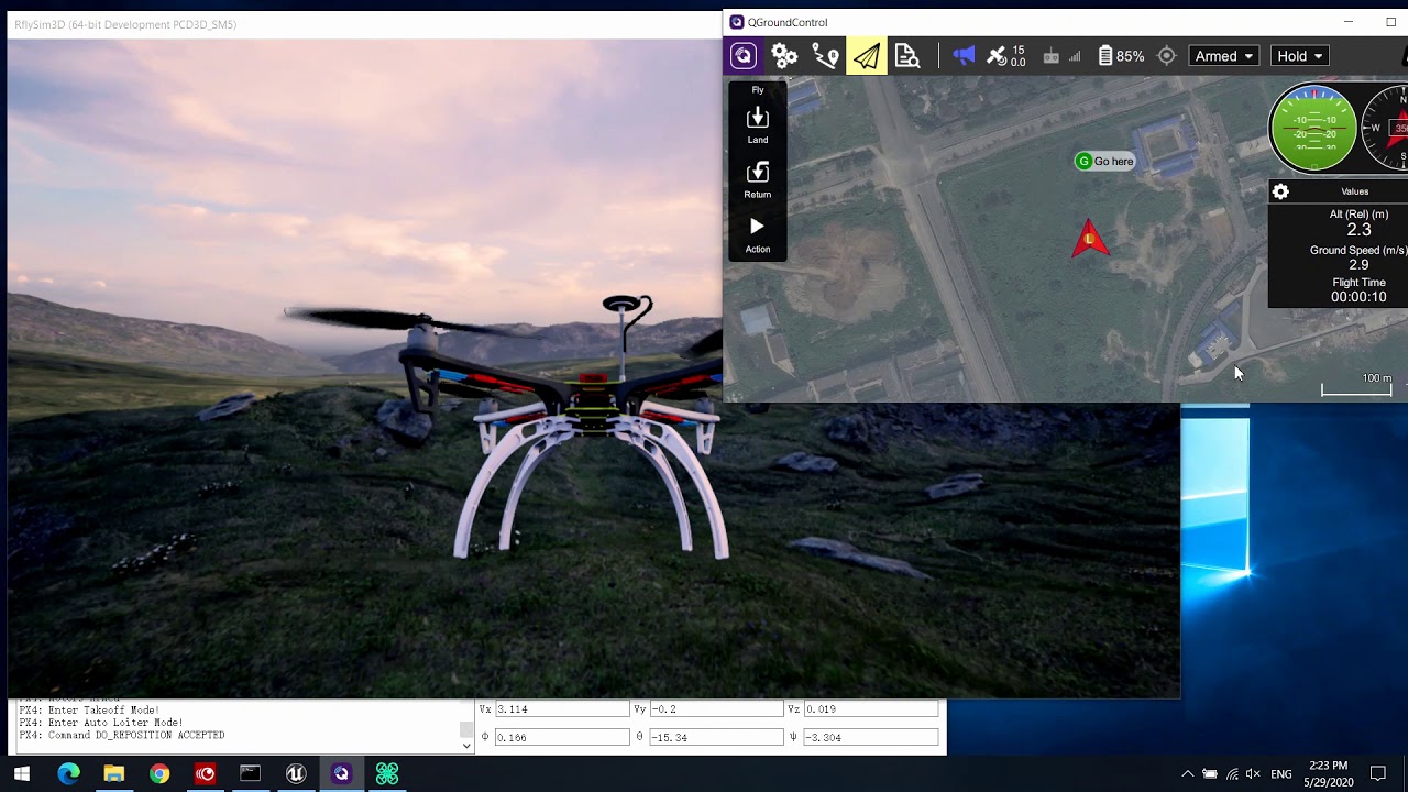 RflySim Advance Function: How to quickly perform software-in-the-loop simulation for one UAV