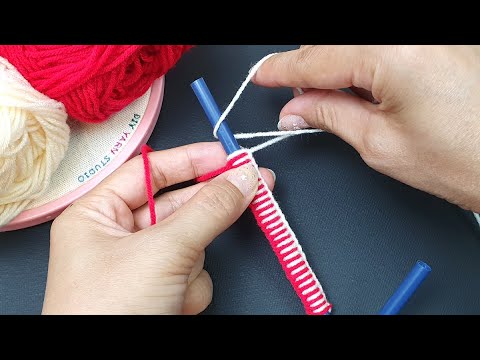 Super Easy Woolen Craft Ideas with Plastic Straw | Hand Embroidery | DIY Yarn Studio
