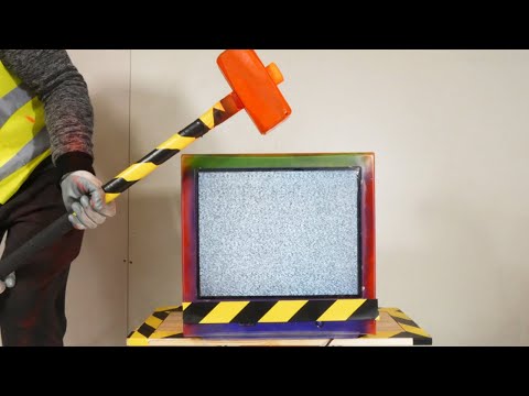 TV Destruction With Huge Hammer 🔨