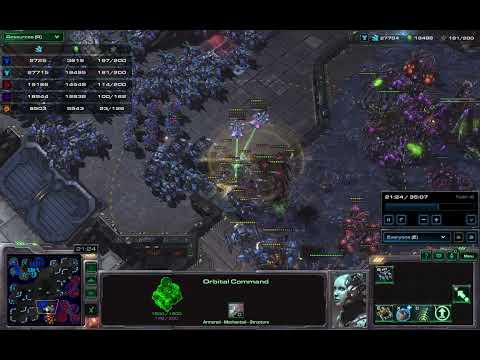 SC2 2V3 insane Ai Zerg Avalon Labs (Man + 1 insane Terran V 3 insane Zerg)