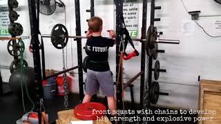 Johnny "Baseball" Developing Hip Strength & Power with Chain Front Squats