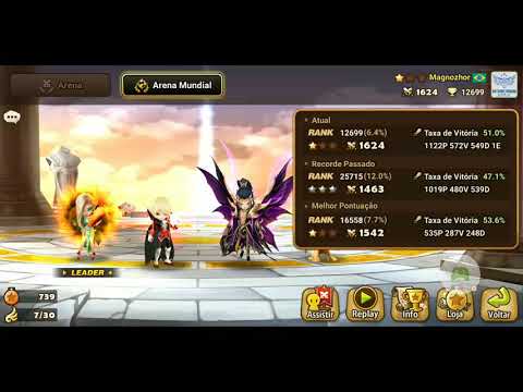 Summoners' War RTA: Seara, Nyx e Hathor (C1 1611) Vs. (C2 1829) MoLong, Woosa, Aegir e Vanessa