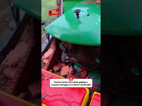Ventos fortes derrubam galpão e causam estragos no interior de Ibirubá
