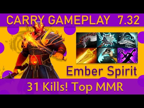🔥31 Kills! Carry Ember Spirit Gameplay - Top MMR Dota 2