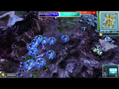 zodman(S) vs AwesomeA(E) - Fire Island - Red Alert 3