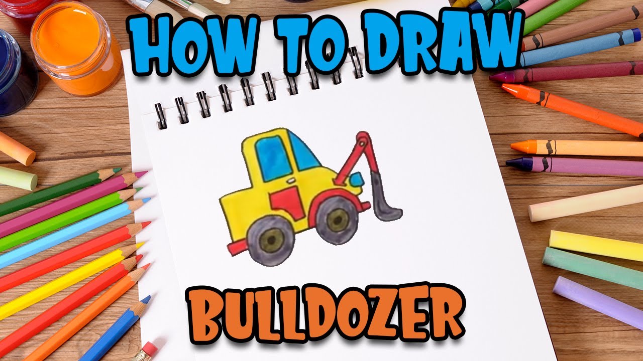 How to Draw easy Bull Dozer step by step for Kids   #shorts